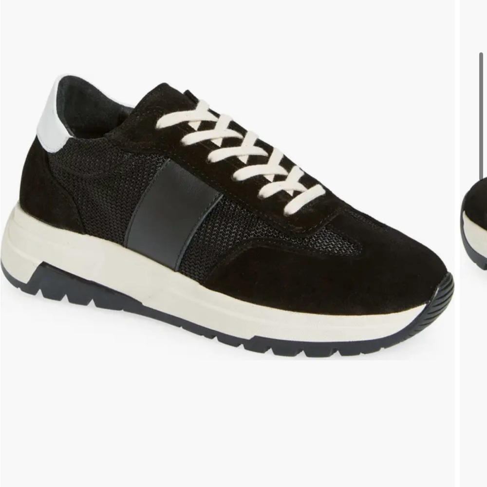 PAIGE Black and White Sneakers with Modern Sole